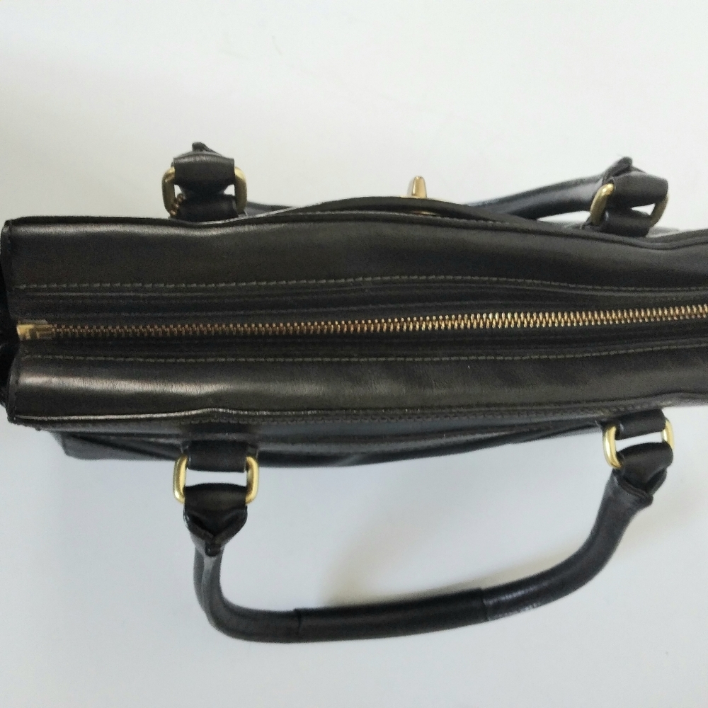Coach black leather satchel style bag - Picture 7 of 9